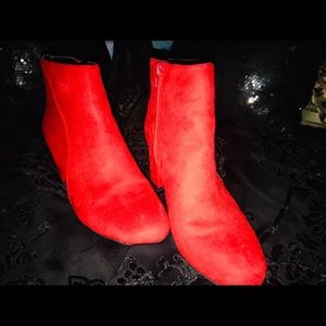 I.N.C international concepts red suede booties